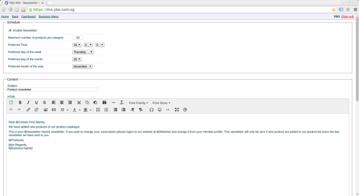 Automated Newsletter Setup